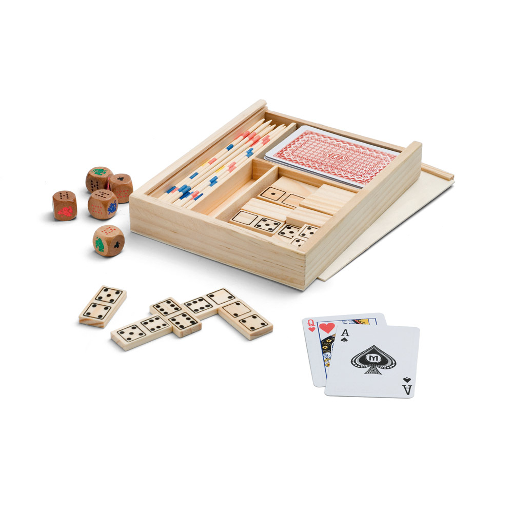 Set de jeux publicitaire 4 en 1 Naturel clair
